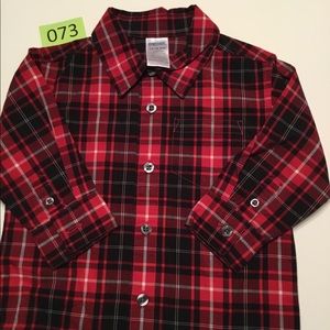 Gymboree Boy Red Plaid Button Shirt 12-18 Months